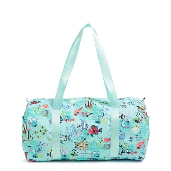 Vera Bradley Large Travel Duffel Antilles Treasure Ocean Print Weekender - Picture 1 of 4